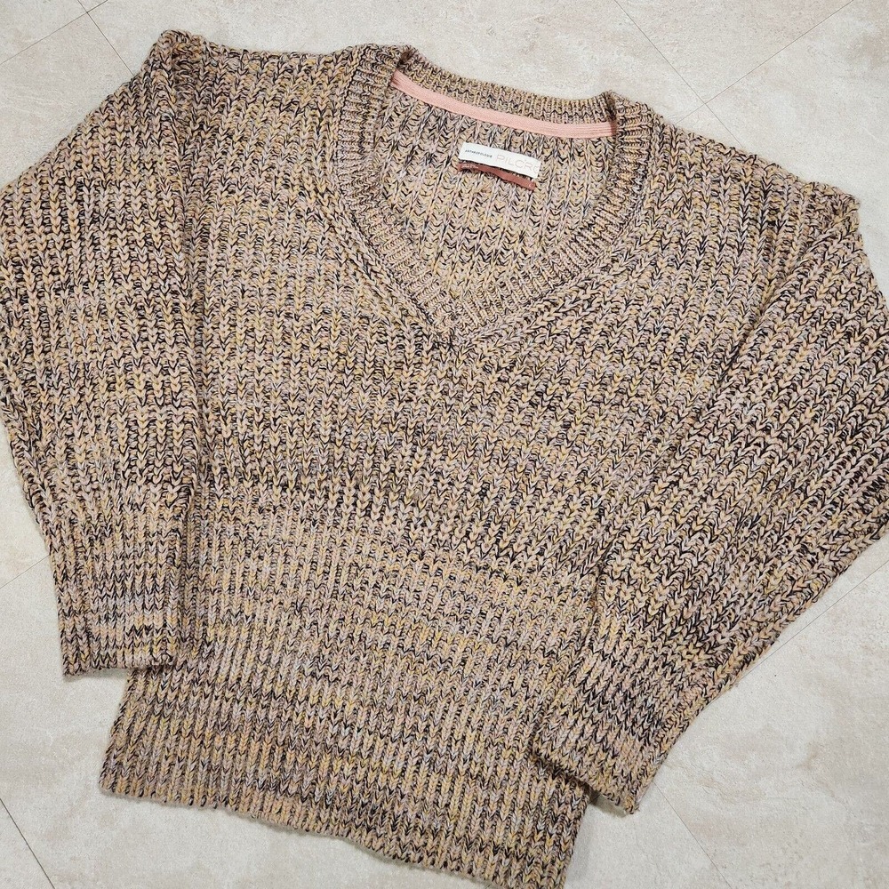 Anthropologie Pilcro And The Letterpress Womens L Large Knit V Neck Sweater